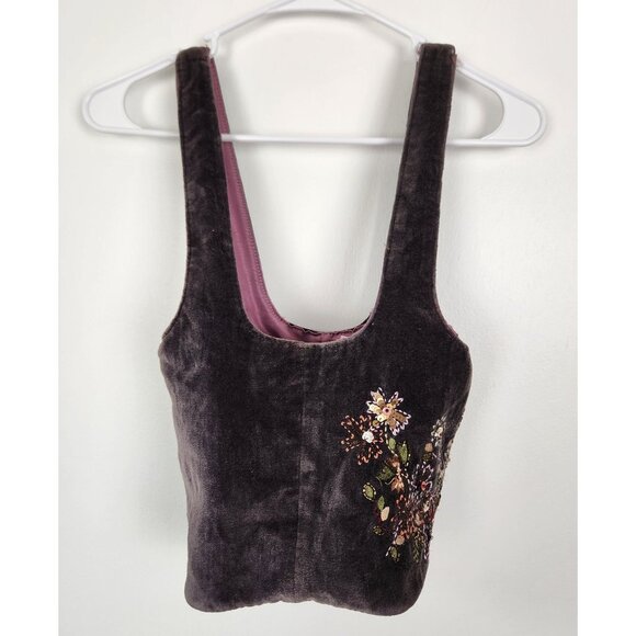 Vintage Esprit Y2K Small Hobo Bag, Embroidered Sequins Boho Hippie Festival - Picture 2 of 9